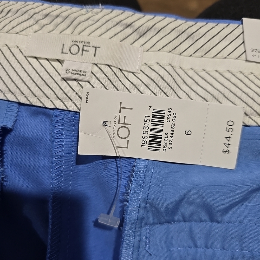 LOFT Periwinkle Blue Stretch Cotton Blend Shorts - Picture 4 of 5